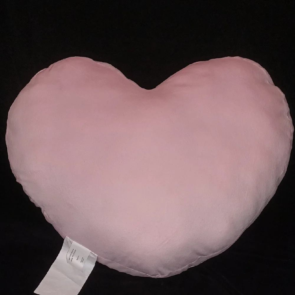 Be Mine Heart Pillow - Pink with Red Embroidery
